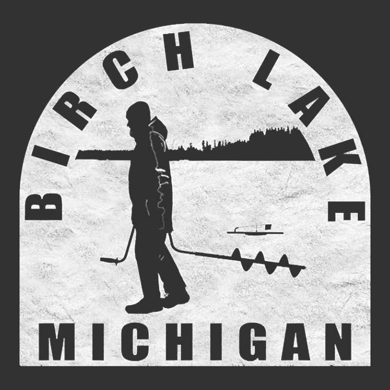 Birch Lake Ice Fishing Michigan Vintage Hoodie | Artistshot