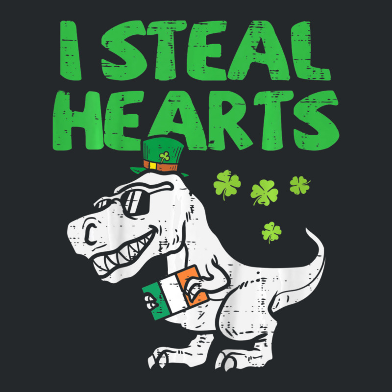 Limited Edition Kids I Steal Hearts T-rex Dinosaur Dino St Patricks Da Crewneck Sweatshirt | Artistshot