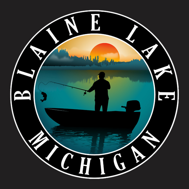 Blaine Lake Fishing Michigan Sunset T-shirt | Artistshot