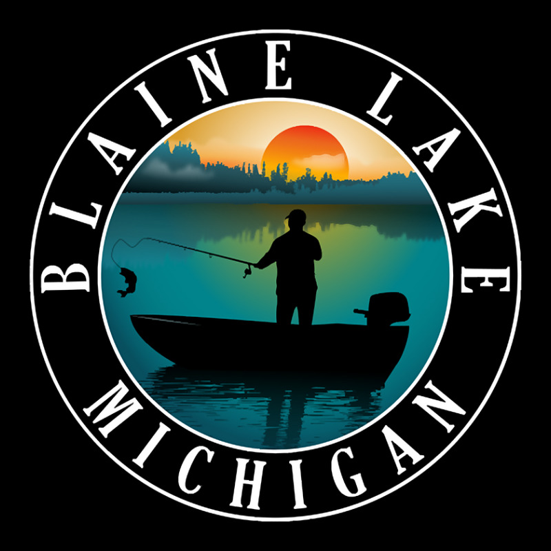 Blaine Lake Fishing Michigan Sunset V-neck Tee | Artistshot