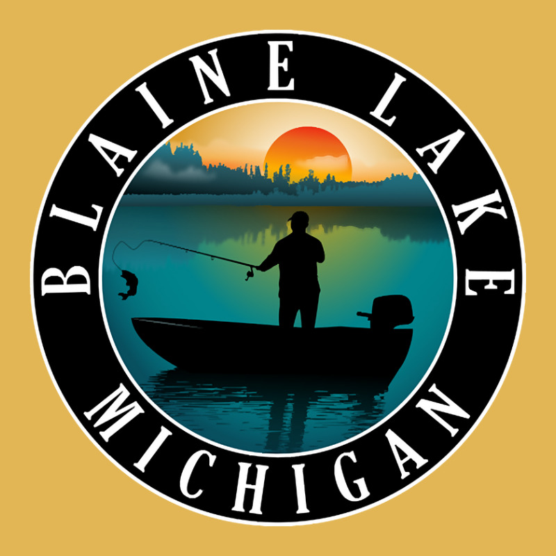 Blaine Lake Fishing Michigan Sunset Vintage Hoodie And Short Set | Artistshot