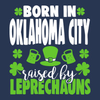 Born In Oklahoma City Raised By Leprechauns Ladies Denim Jacket | Artistshot