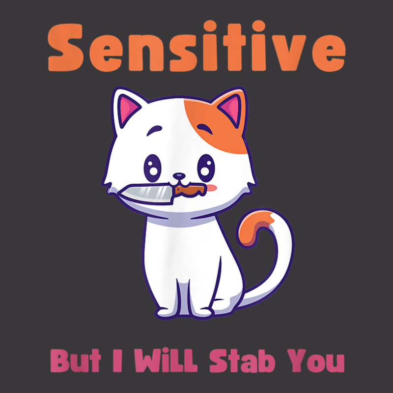 Cat Sensitive But I Will Stab You Funny Pets T Shirt Ladies Curvy T-Shirt by wafaha | Artistshot