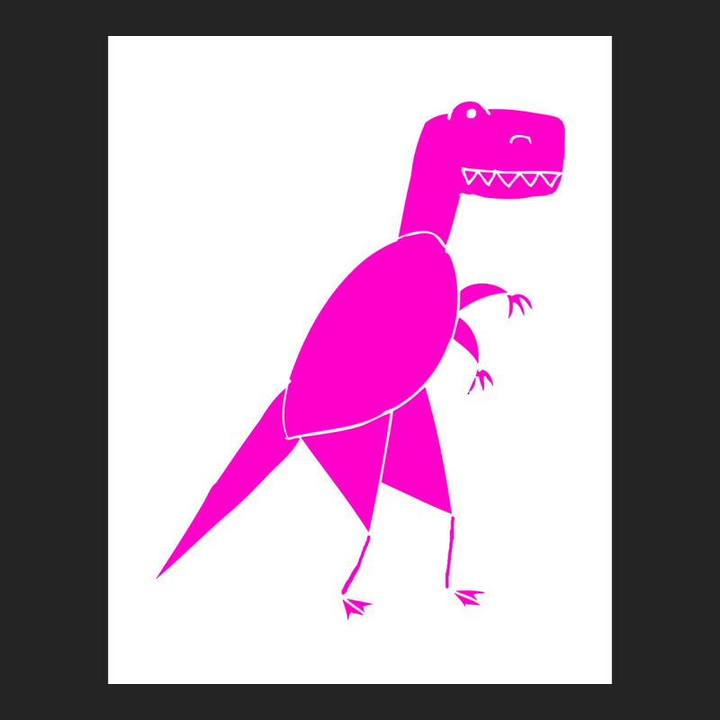 Funny Pink T Rex Poster Red 3/4 Sleeve Shirt | Artistshot