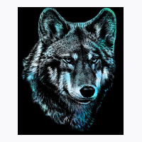 Wolf Face Blue Light Art  Hipster Hipster T-shirt | Artistshot