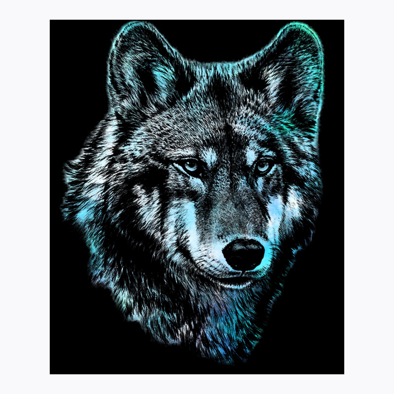 Wolf Face Blue Light Art  Hipster Hipster T-shirt | Artistshot