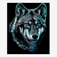 Wolf Face Blue Light Art  Hipster Hipster Graphic T-shirt | Artistshot