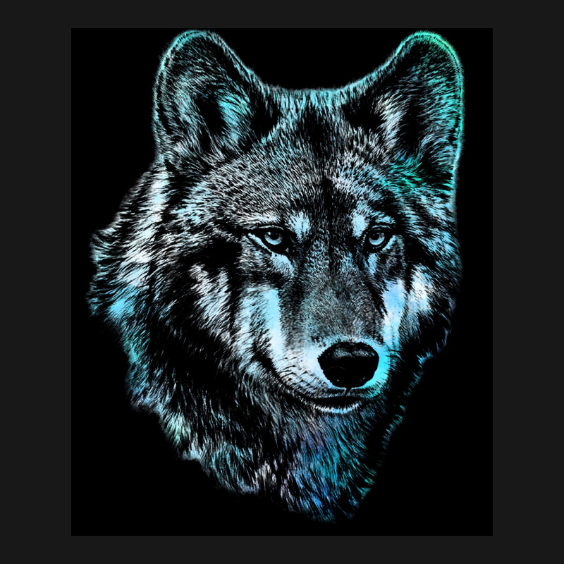 Wolf Face Blue Light Art  Hipster Hipster Flannel Shirt | Artistshot