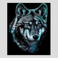 Wolf Face Blue Light Art  Hipster Hipster Men's Polo Shirt | Artistshot