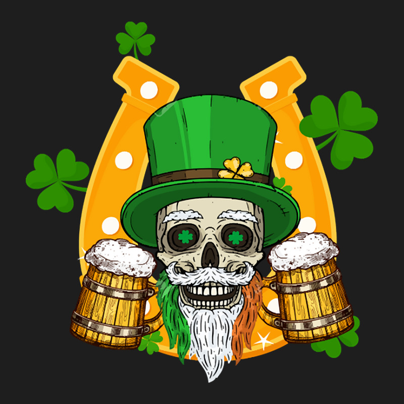 Lucky Irish Horseshoe Skull Drinking Beer Happy St. Patrick's Day Classic T-shirt | Artistshot