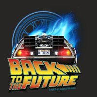 Back To The Future Delorean Teleport And Clock Tower. Perfect Present Ladies Fitted T-shirt | Artistshot