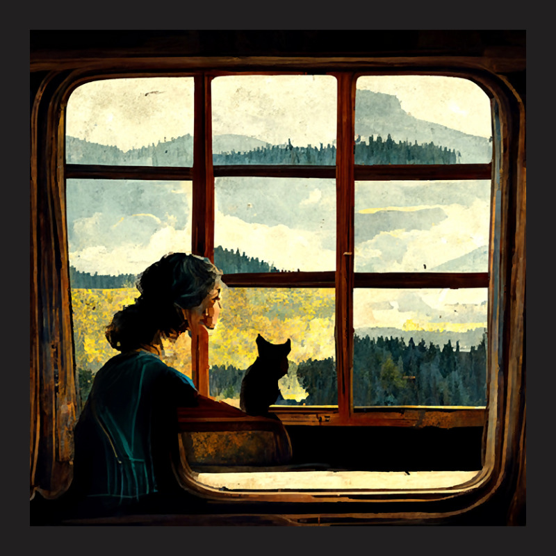 All You Need Is A Cat As You Stare Out The Window T-shirt | Artistshot