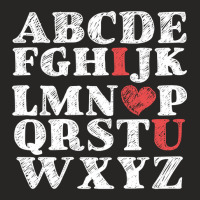 Alphabet Abc I Love You Valentines Day Heart Gifts Ladies Fitted T-shirt | Artistshot