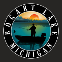 Bogart Lake Fishing Michigan Sunset Ladies Fitted T-shirt | Artistshot