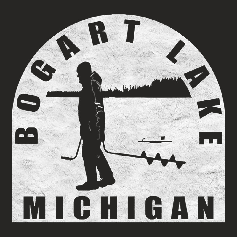 Bogart Lake Ice Fishing Michigan Ladies Fitted T-Shirt by fencingderby989 | Artistshot