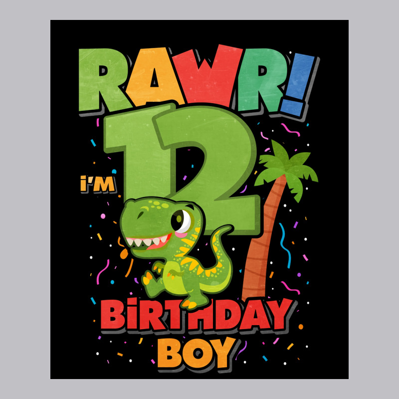 12 Birthday Dinosaur Poster Girl Pocket T-shirt | Artistshot