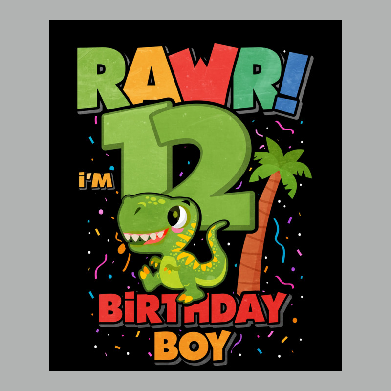 12 Birthday Dinosaur Poster Girl Zipper Hoodie | Artistshot