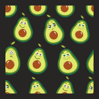 Avocados With Cute Expressions Seamless Pattern Ladies Fitted T-shirt | Artistshot