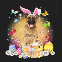 Funny Easter Bunny German Shepherd Dog Bunny Ear Egg Basket Ladies Polo Shirt | Artistshot