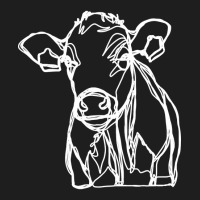 Baby Cow Calf White Line Art Classic T-shirt | Artistshot