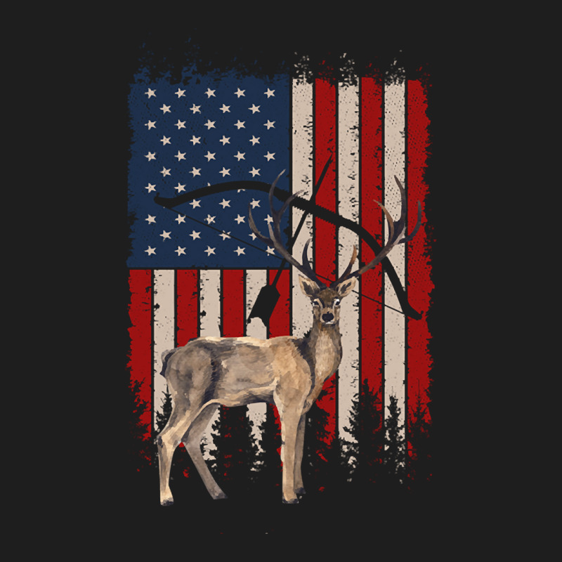 American Deer Hunting Bow Hunter Flag Classic T-shirt by definitelyoakland6 | Artistshot