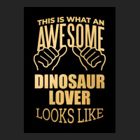 Dinosaur Lover Design Funny Gift Design In Gold Poster Funny 3/4 Sleeve Shirt | Artistshot