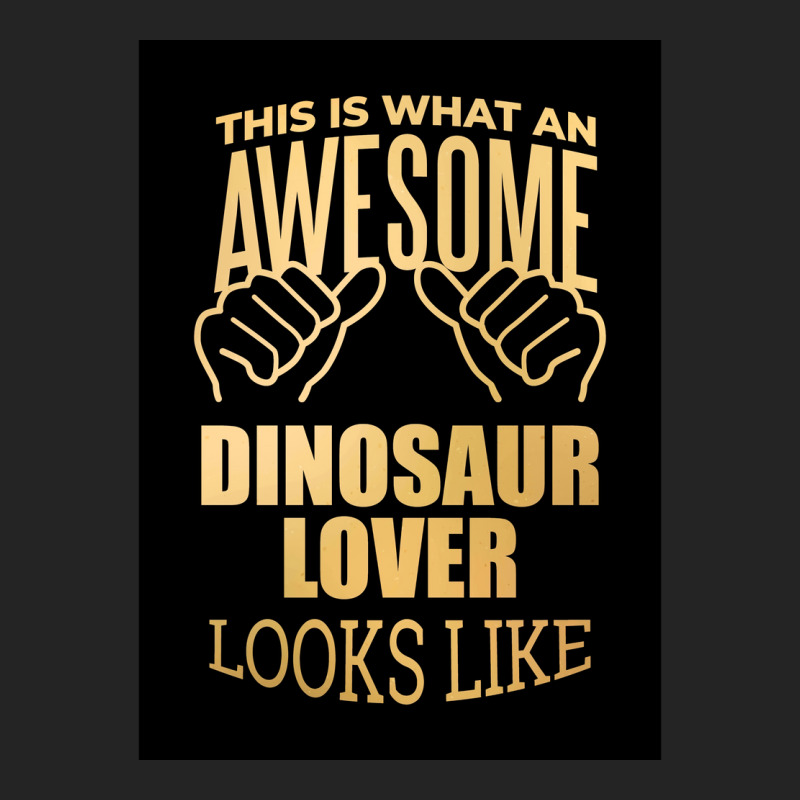 Dinosaur Lover Design Funny Gift Design In Gold Poster Funny 3/4 Sleeve Shirt | Artistshot