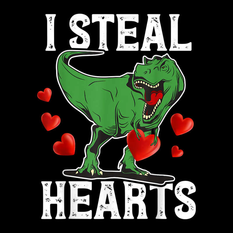 I Steal Hearts Dinosaur Funny Valentines Day Poster Girl Pocket T-shirt | Artistshot