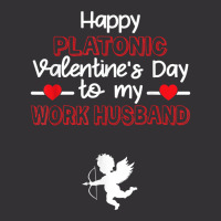 Happy Platonic Valentine's Day To My Work Husband Funny T Shirt Vintage Short | Artistshot