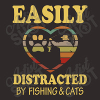 Easily Distracted By Fishing & Cats Racerback Tank | Artistshot