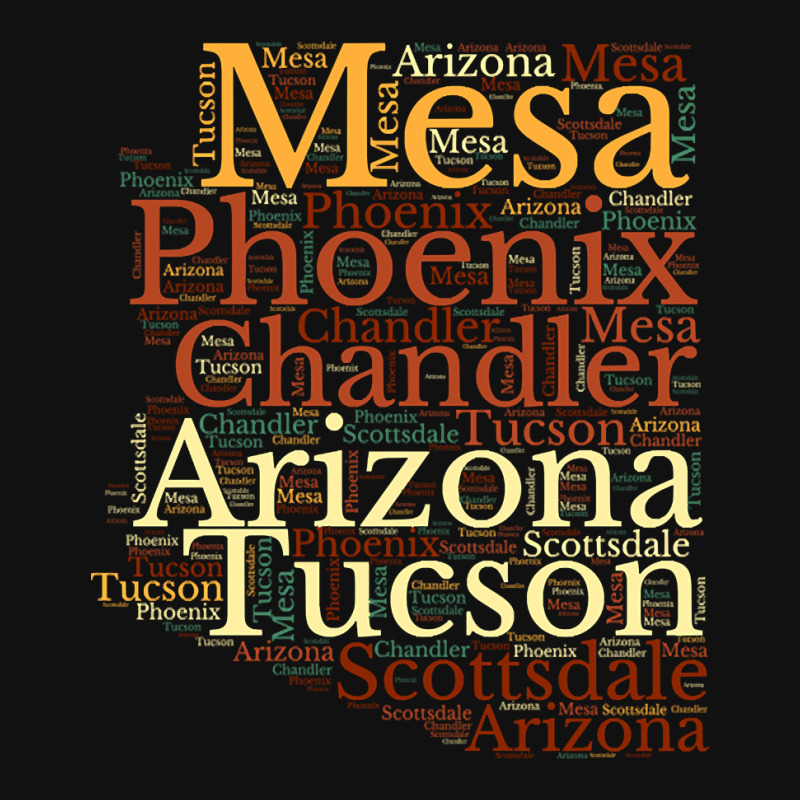 Arizona Map And Cities Full Set Car Mats | Artistshot