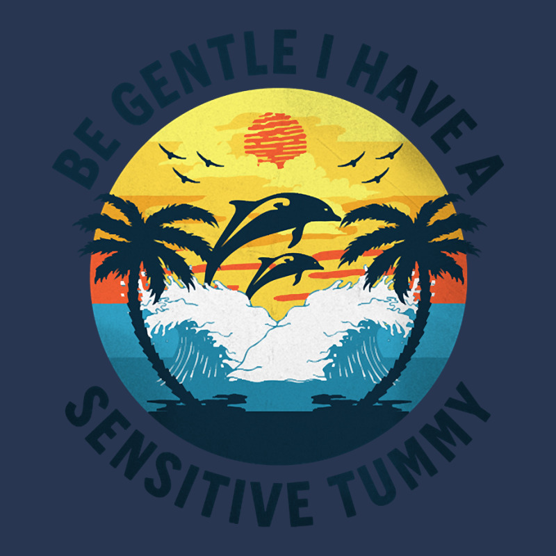 Be Gentle I Have A Sensitive Tummy, Funny Dolphins Men Denim Jacket | Artistshot