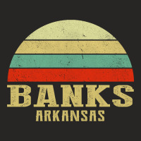 Banks Arkansas Vintage Retro Sunset Ladies Fitted T-shirt | Artistshot