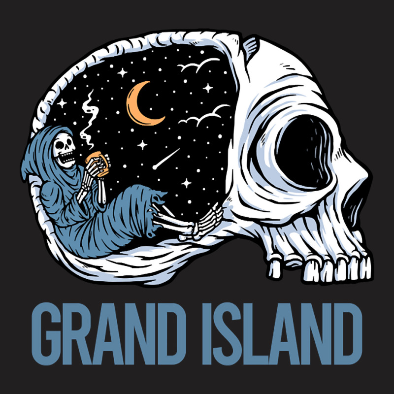 Hot Trend Chilling Skeleton Grand Island.png T-shirt | Artistshot