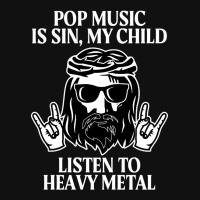 Pop Music Is Sin My Child, Listen To Heavy Metal Funny Baby Beanies | Artistshot