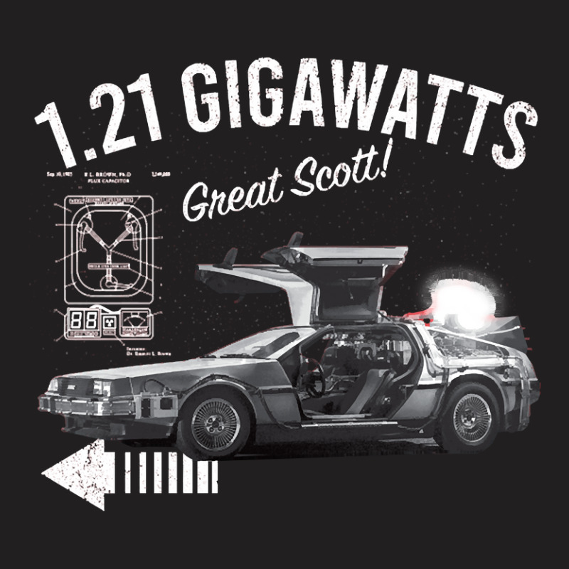 Back To The Future 1.21 Gigawatts Delorean Car T-Shirt by samplesend0 | Artistshot