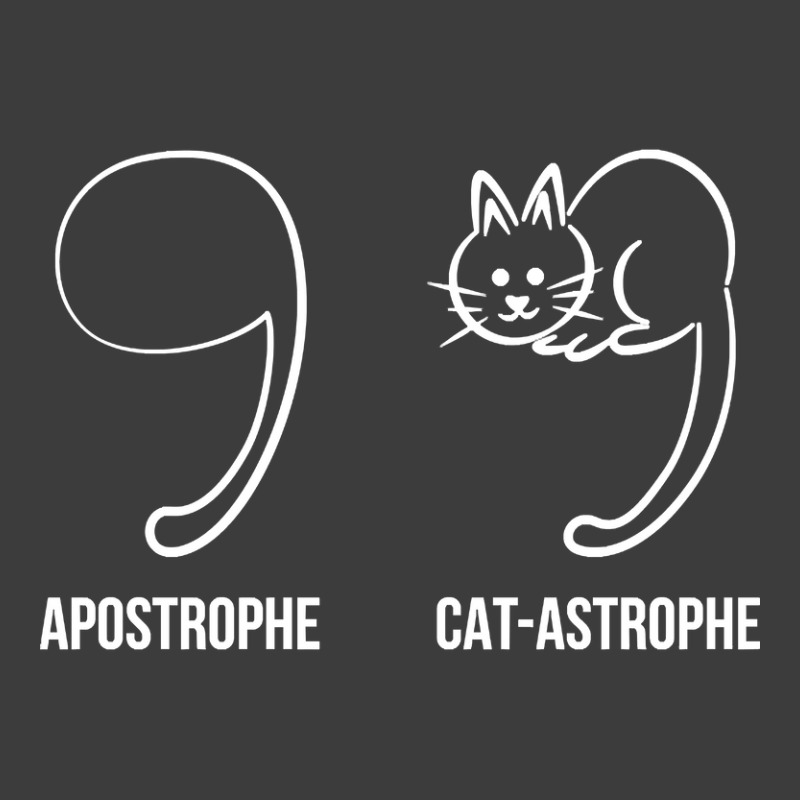 Apostrophe Vs Catastrophe. Funny Cat Pun English Grammar Men's Polo Shirt by definitelyoakland6 | Artistshot