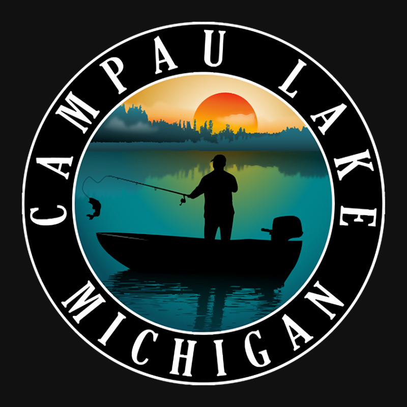 Campau Lake Fishing Michigan Sunset Motorcycle License Plate | Artistshot