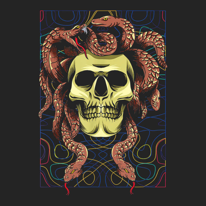 Medusa Gorgon Skull Snake Horror Greek Mythology Monster T Shirt 3/4 Sleeve Shirt by wiltoban | Artistshot