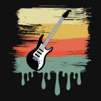 Electric Guitar Vintage Dripping Metal Print Square | Artistshot