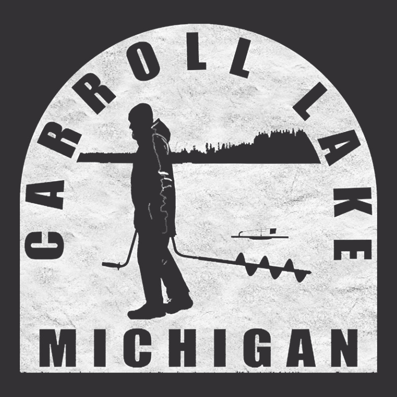 Carroll Lake Ice Fishing Michigan Vintage Hoodie | Artistshot