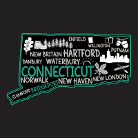 Connecticut Bridgeport Cute Map Waterbury New Haven Enfield Willington T-shirt | Artistshot