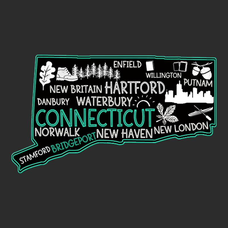 Connecticut Bridgeport Cute Map Waterbury New Haven Enfield Willington Exclusive T-shirt | Artistshot