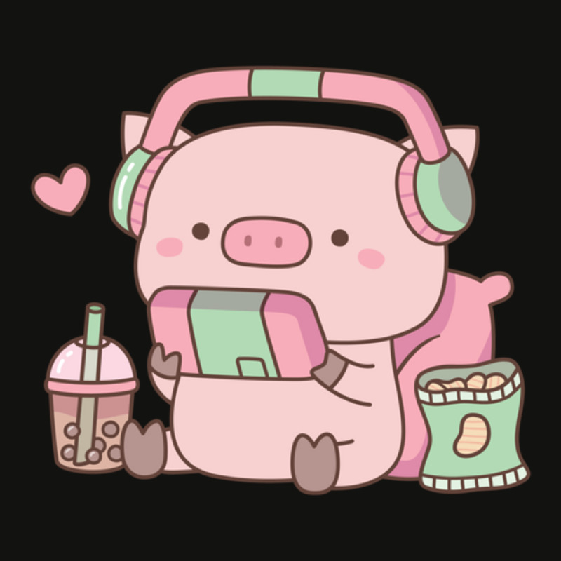 Cute Little Piggy Gamer With Headphones Scorecard Crop Tee by MarkBressi | Artistshot