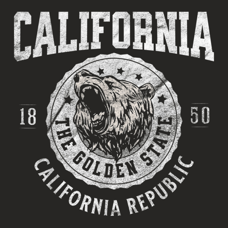 California Golden State Retro California Republic Bear Head T Shirt Ladies Fitted T-Shirt by hamlerf | Artistshot