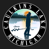 Caulkins Lake Ice Fishing Michigan Sunset Classic T-shirt | Artistshot