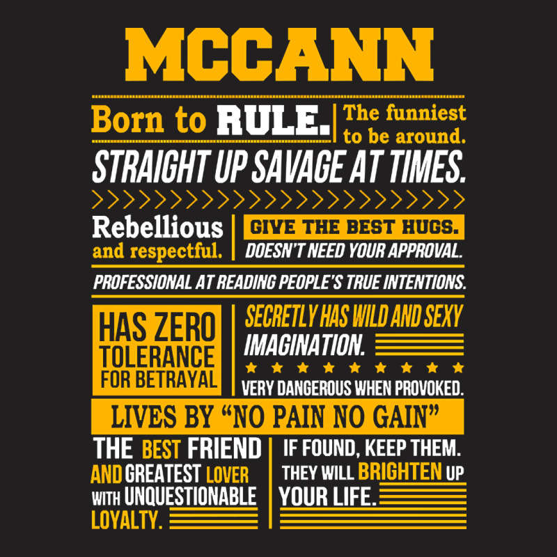 Mccann Name Shirt Mccann Born To Rule T-shirt | Artistshot