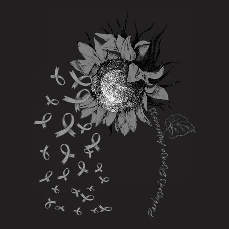 Parkinson's Disease Awareness Sunflower Gray Ribbon T-shirt | Artistshot