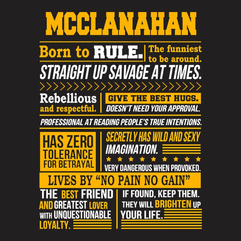 Mcclanahan Name Shirt Mcclanahan Born To Rule T-shirt | Artistshot