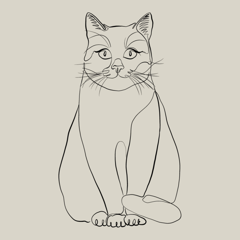 Sitting Cat Line Art Vintage Cap | Artistshot